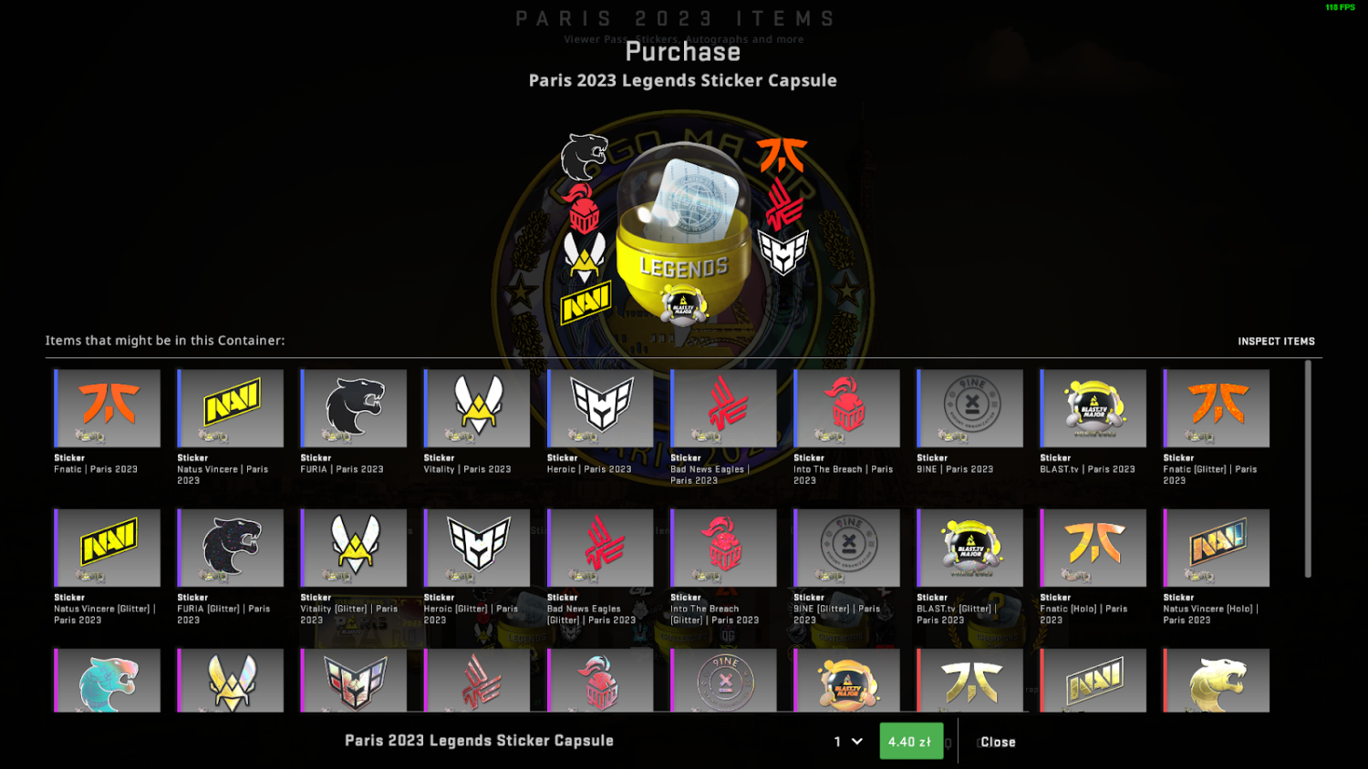 Nuevas pegatinas en CS:GO en honor al BLAST Paris Major 2