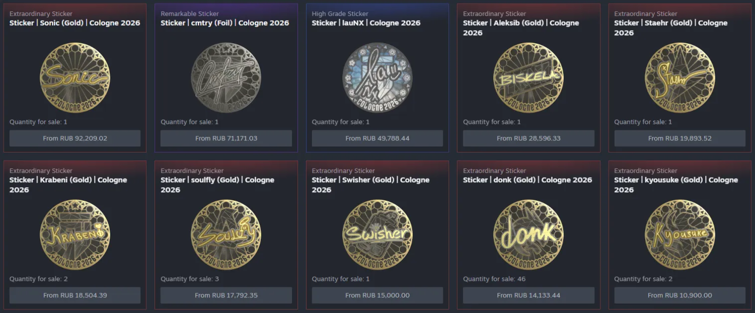 donk's Gold Sticker Breaks ₽40K at IEM Cologne Major 2026 3