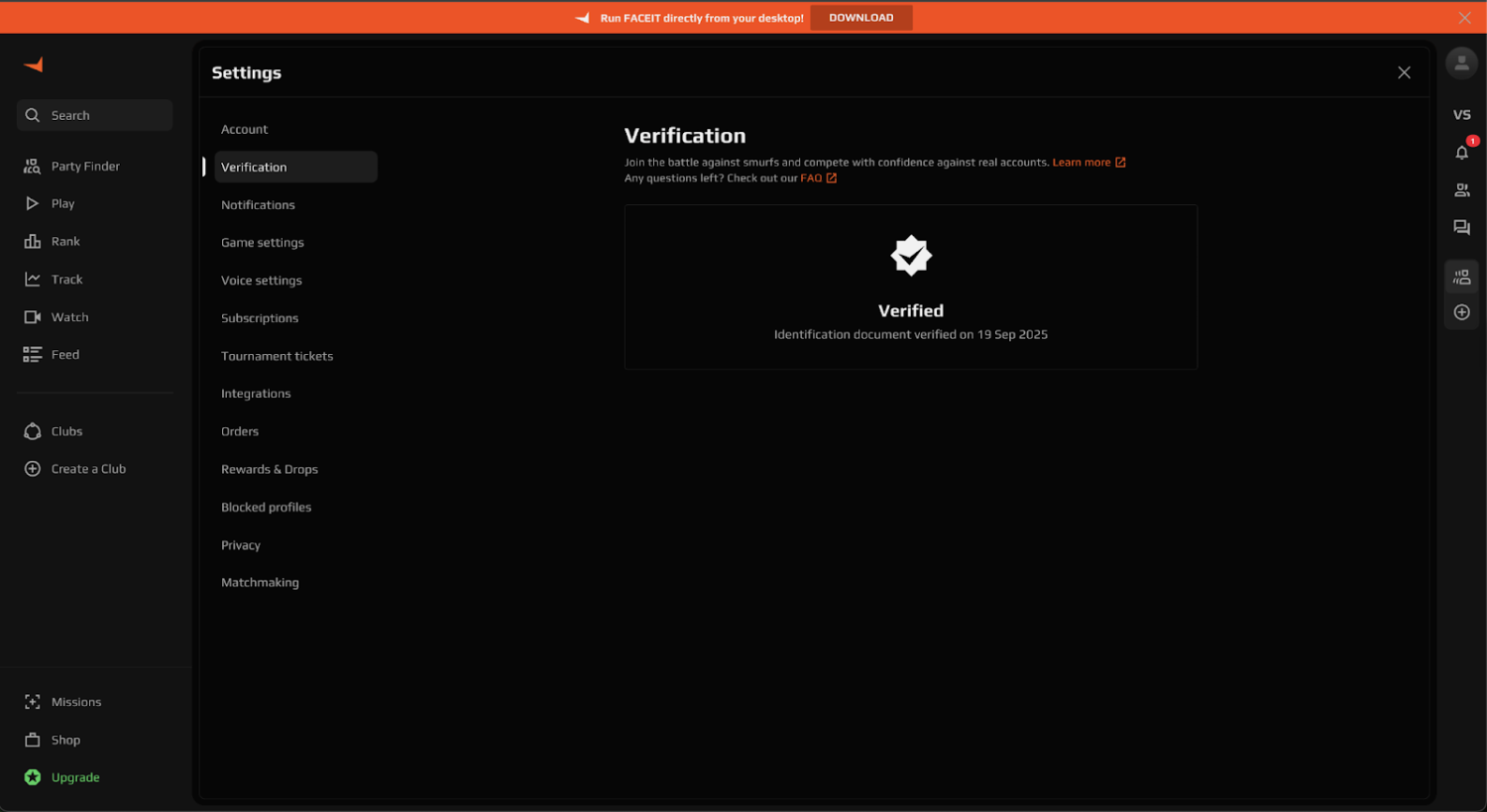 Верификация на FACEIT. Полный гайд для игроков в CS2 Верификация на FACEIT. Полный гайд для игроков в CS2
