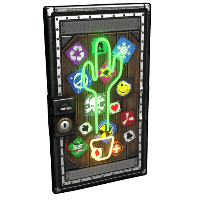 Neon Cactus Metal Door image