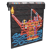 Neon Oil Rig Garage Door image