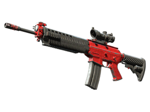 SG 553 | Candy Apple (Battle-Scarred)