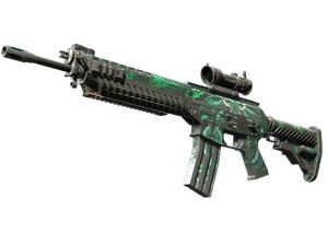 SG 553 | Dragon Tech (Battle-Scarred)