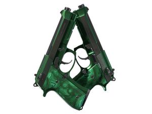 Dual Berettas | Polished Malachite (Minimal Wear)