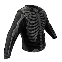 Skeleton Costume Burlap Shirt